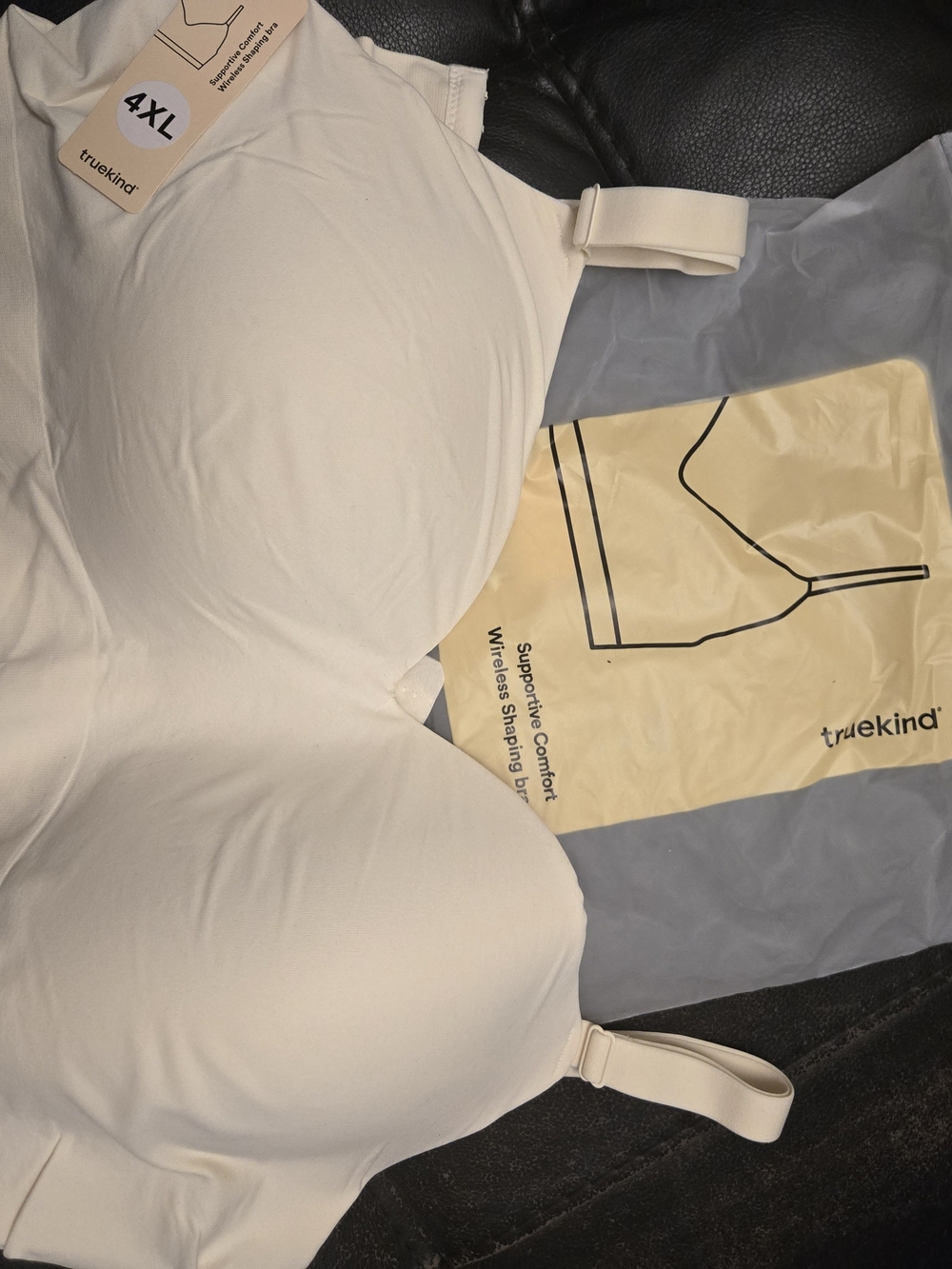 Truekind Supportive Comfort Wireless Shaping Bra in Beige - 4XL